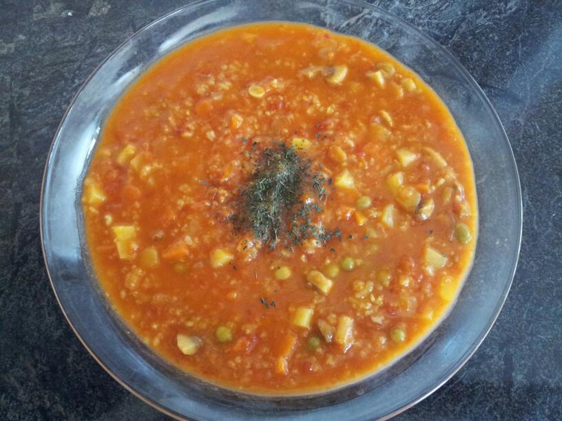 عکس سوپ گوجه فرنگی با برنج