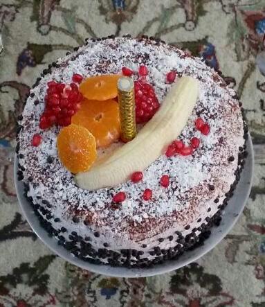 عکس کیک چند میوه با خامه مخصوص