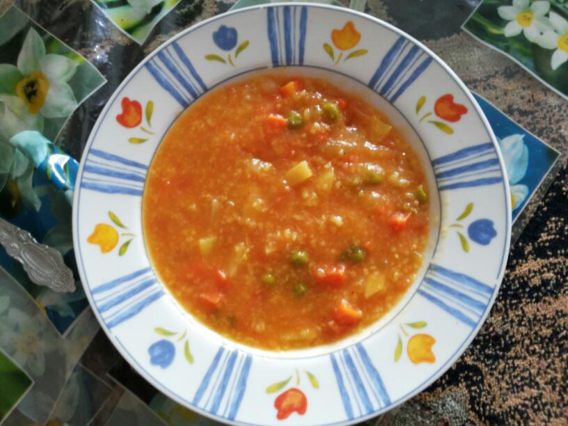 سوپ گوجه فرنگی با برنج