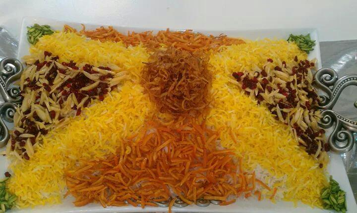 عکس برنج رنگی با پنیر