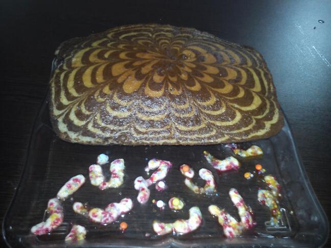کیک دو رنگ(زبرا کیک)