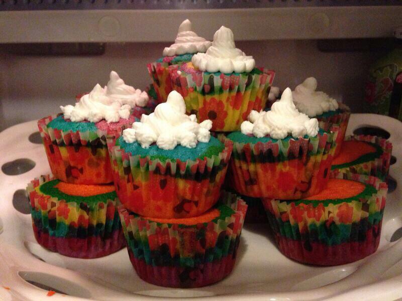 عکس کاپ کیک رنگین کمان