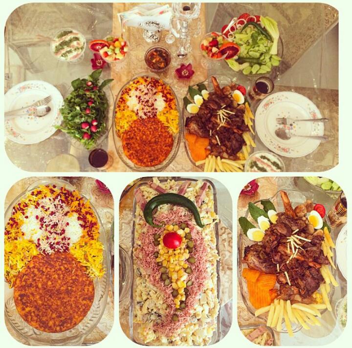 عکس میز غذای مهمانان نوروزی