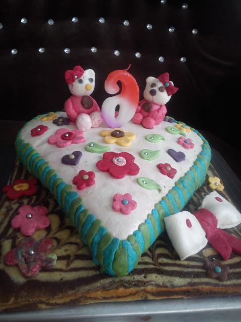 عکس کیک تولد دخترم باروکش فندانت