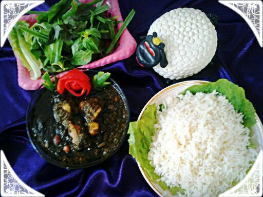 عکس برنج و قورمه سبزی 