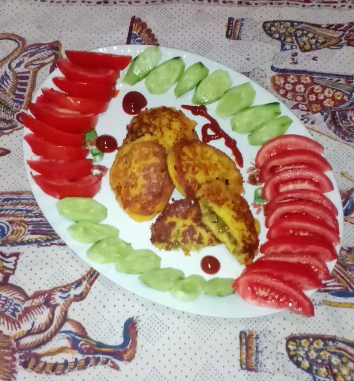 عکس پن کیک سیب زمینی مغز دار (گیاهی)