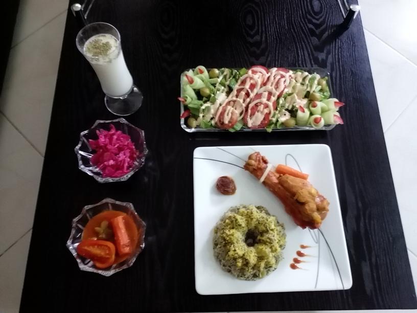 عکس باقالی پلو و ماهیچه بوقلمون