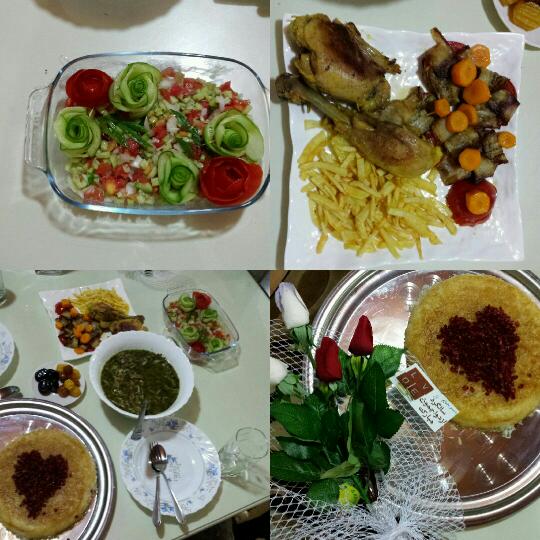عکس اش رشته سالاد شیرازی و زرشک پلو