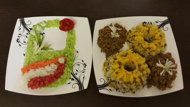 عکس عدس پلو با سالاد شیرازی