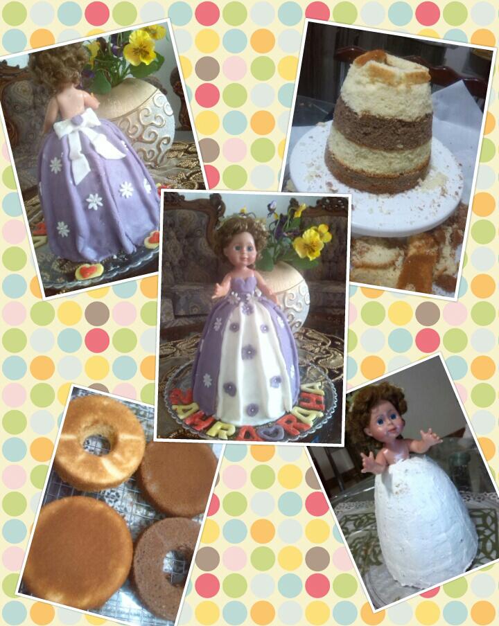 عکس مراحل ساخت کیک عروسکی