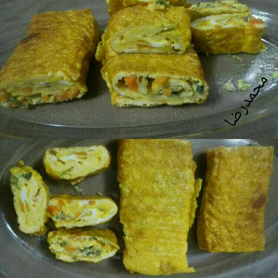 عکس غذای کره ای رولت تخم مرغ (بسیارخوش طعمه)