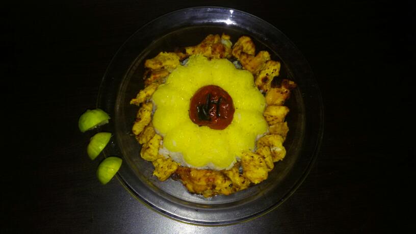 عکس جوجه کباب زعفرونی با برنج