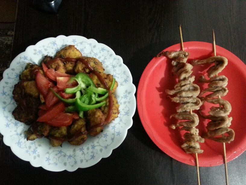 کوکو مرغ و فیله مرغ کبابی در تابه یه شام ساده