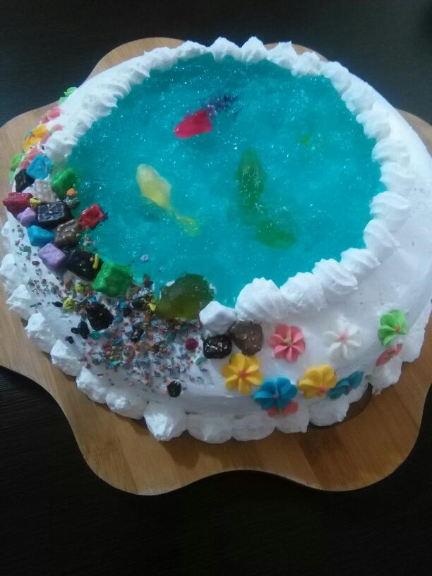 عکس اولین کیک تولدیه که درست کردم