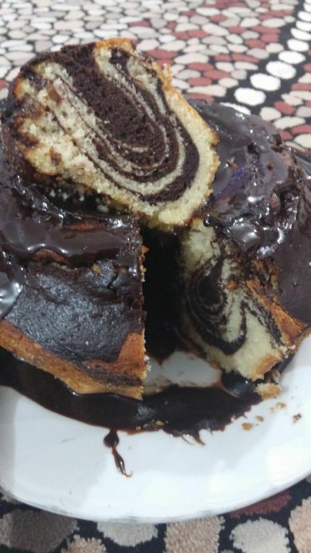 زبرا کیک با رویه شکلات