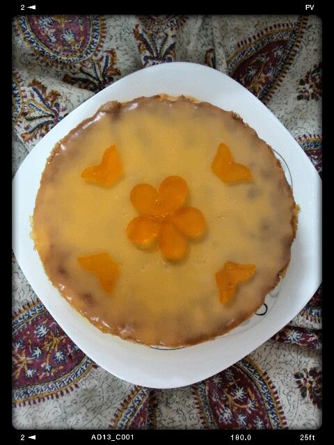 عکس کیک شیفون با روکش پرتقالی