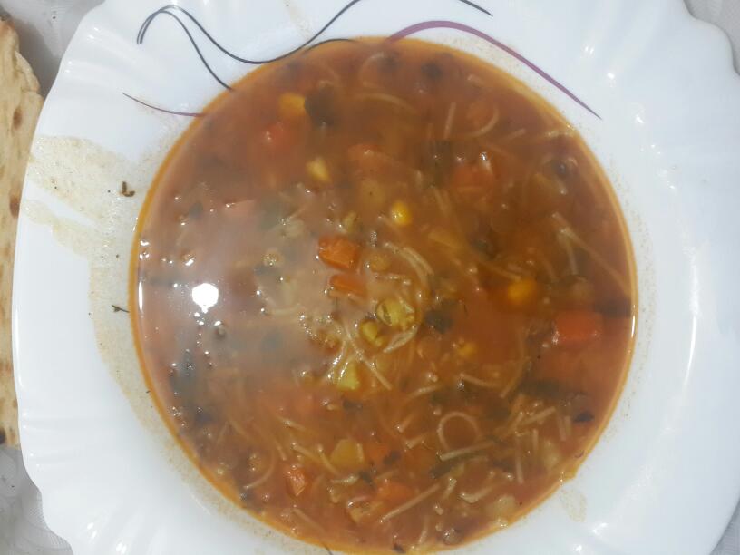 سوپ ورمیشل با سبزیجات