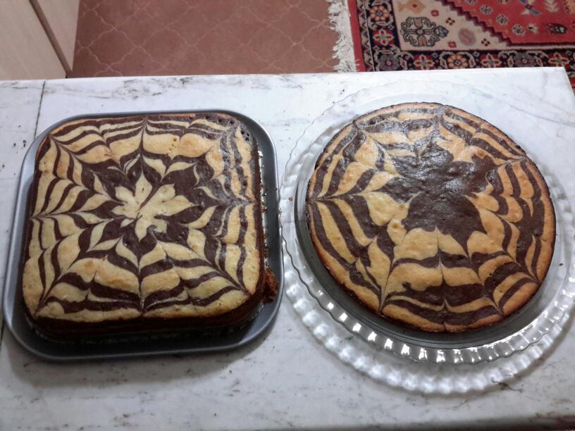 کیک دو رنگ (زبرا کیک)