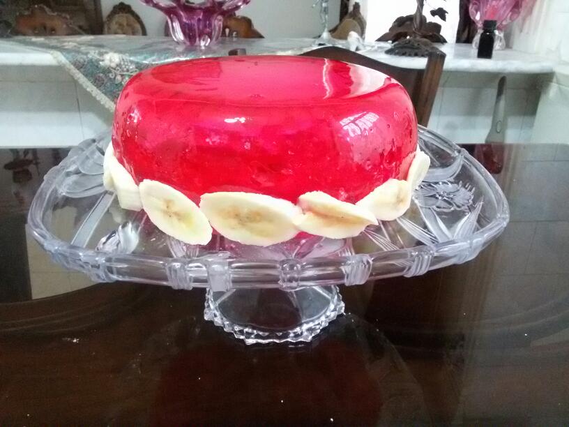عکس کیک اسفنجی باروکش ژله