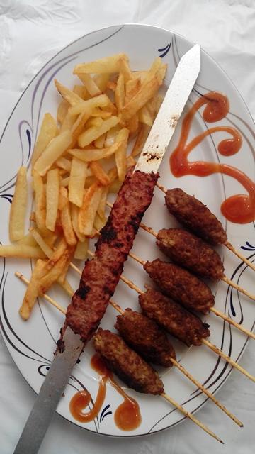 عکس کباب تابه ای سیخی