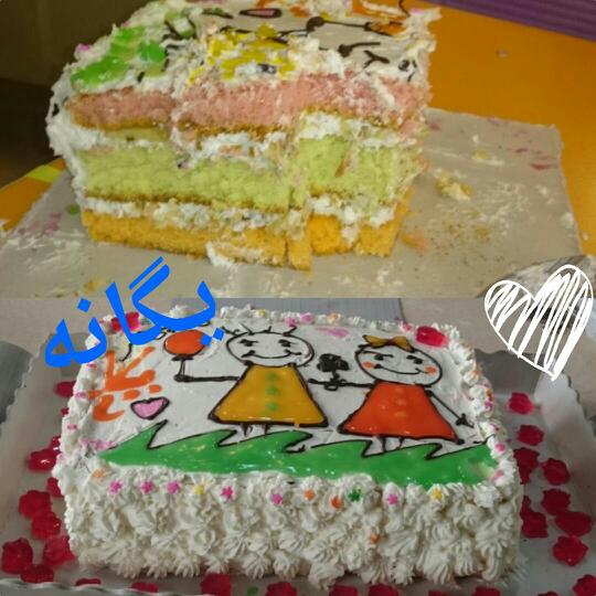 عکس کیک تولد سه رنگ 