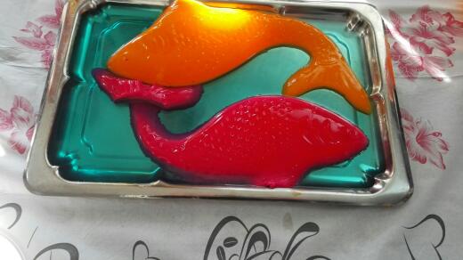 عکس ژله بلوبری و پرتقال و توت فرنگی 
حوض ماهی 