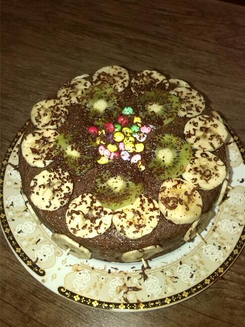 عکس کیک قابلمه ای  وانیلی با روکش شکلات
