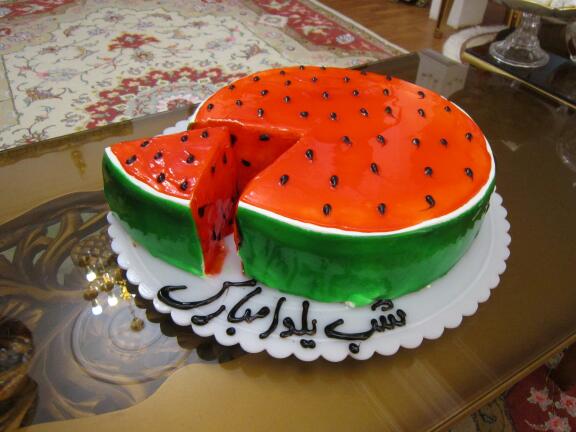 عکس کیک هندوانه برای شب یلدا
