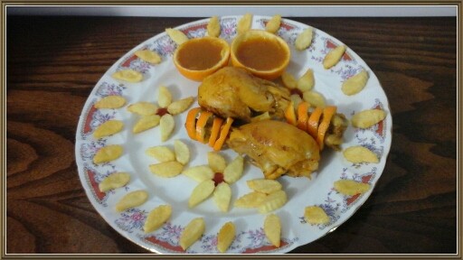 عکس خوراک مرغ پرتقالی