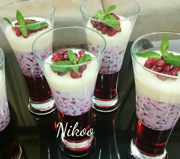 عکس ژله انار با کرم وانیلی