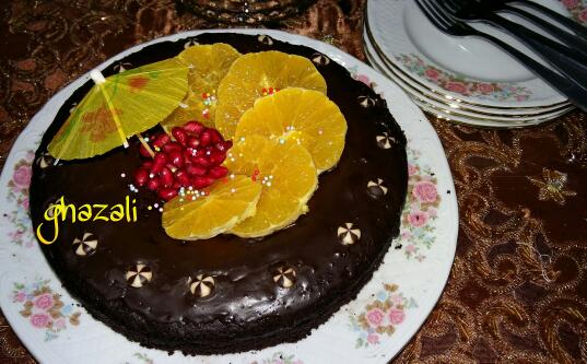 عکس کیک پرتقالی با روکش شکلات
