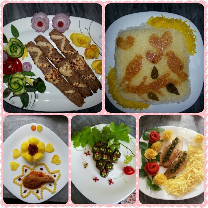 عکس کوبیده نگین دار.ماهی.دلمه.زرشک پلو.ته دیگ عاشقانه