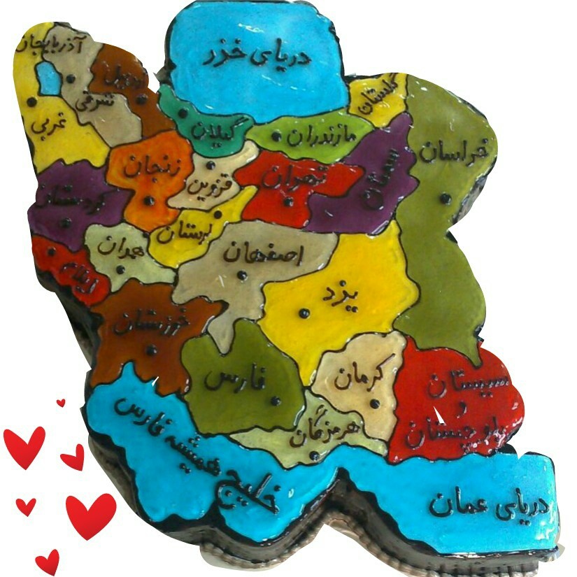 عکس کیک با طرح نقشه ایران.وطنم پاره تنم.