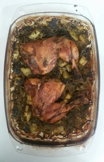 عکس خوراک ران مرغ و سیب زمینی
