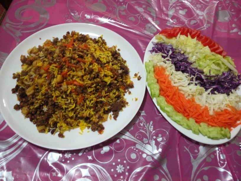 عکس برنج مخلوط با سبزیجات 
