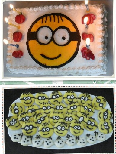 کیک تولد وبیسکوئیت شکری با تزئین رویال آیسینگ