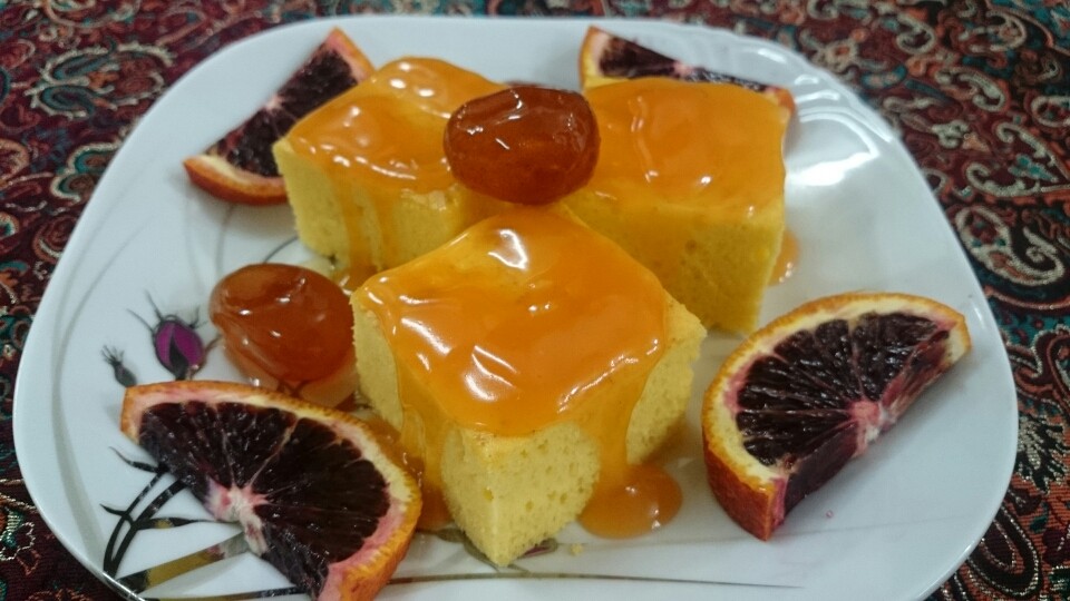 کیک شیفون با رویه پرتقالی.دستور از پاپیون
بسیار خوشمزه و خوش عطر