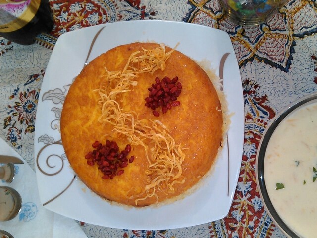 عکس ته چین مرغ و بادمجان