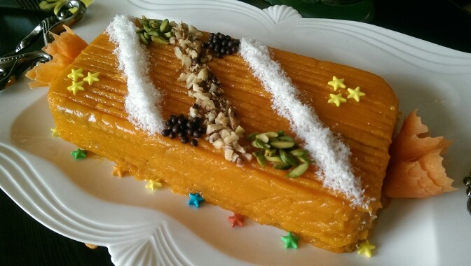 عکس کیک یخچالی هویج و پرتقال 