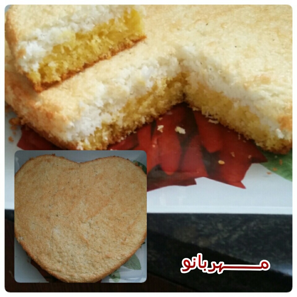عکس کیک نارگیل طلایی