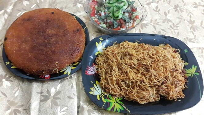 ماکارونی به سالاد شیرازی