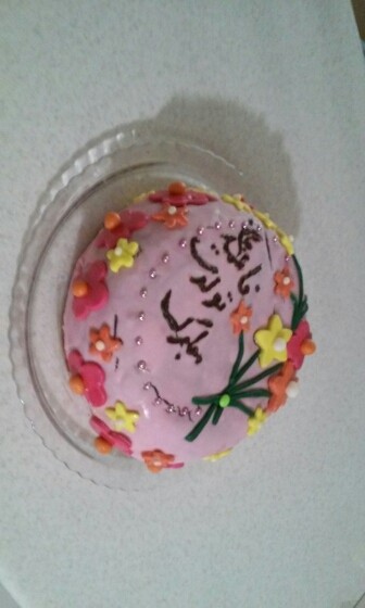 کیک تولد خواهرم با خمیر فوندانت برای اولین بار