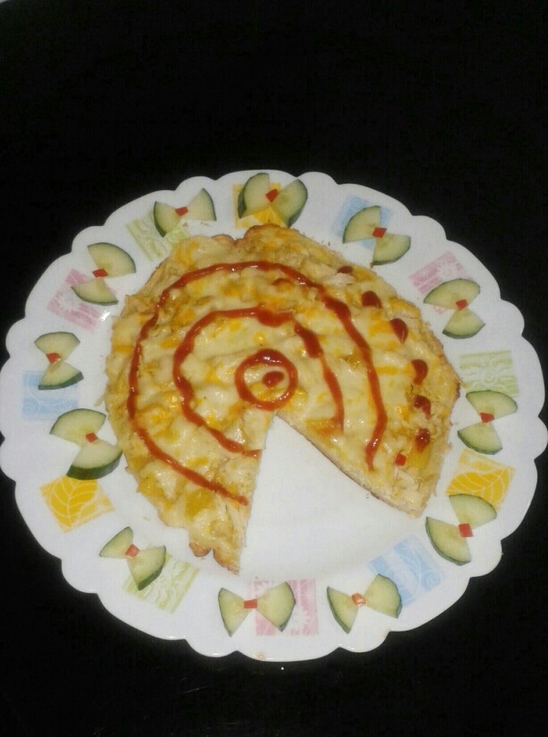 عکس پیتزا مرغ بدون خمیر