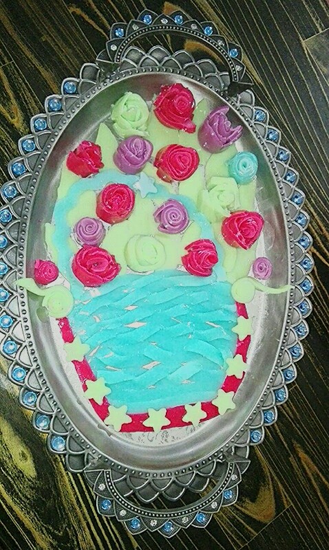 عکس ژله سبد گل کار خواهر گلم