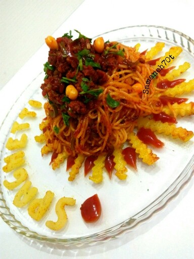 عکس اسپاگتی باسس گوشت