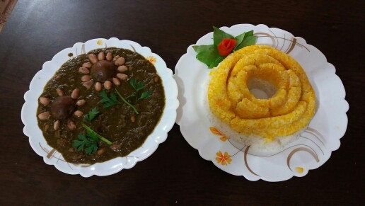 عکس برنج وقورمه سبزی