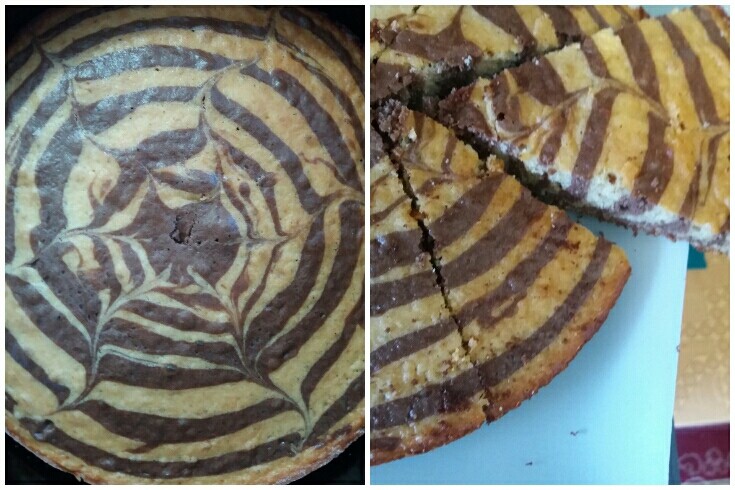 کیک دورنگ (زبرا کیک)