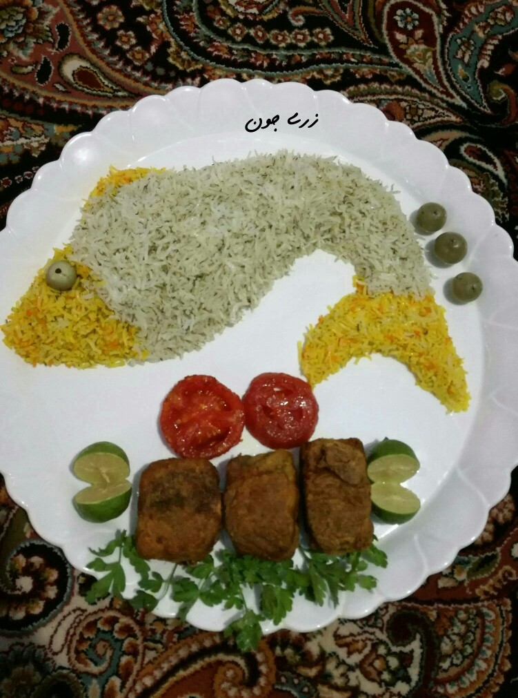 عکس شوید پلو با ماهی