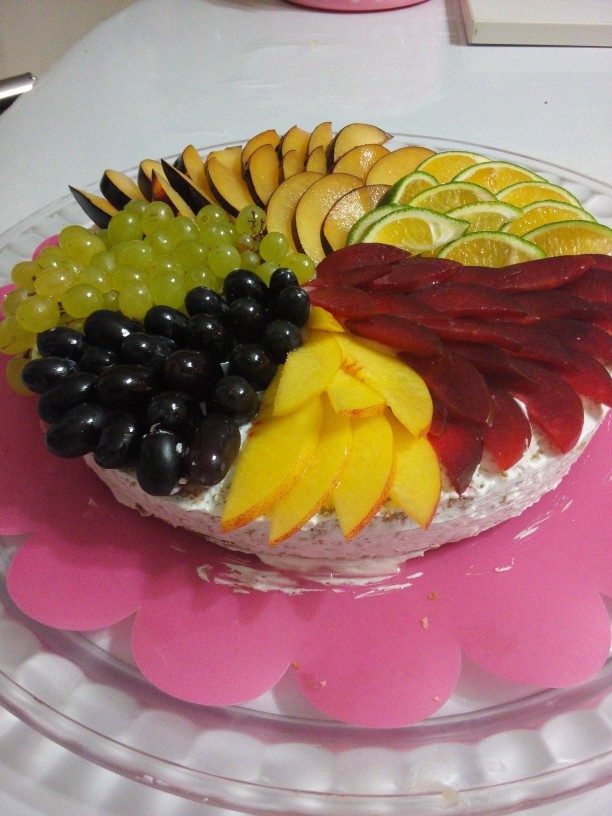 تارت میوه با کیک 