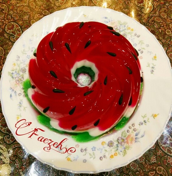 عکس ژله طرح هندوانه